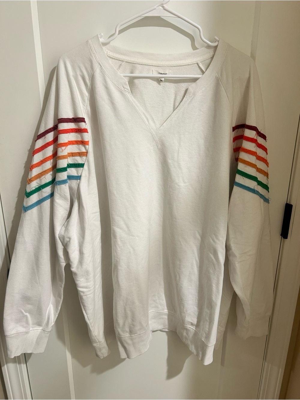 Maurices White V-Neck Tee with Subtle Texture